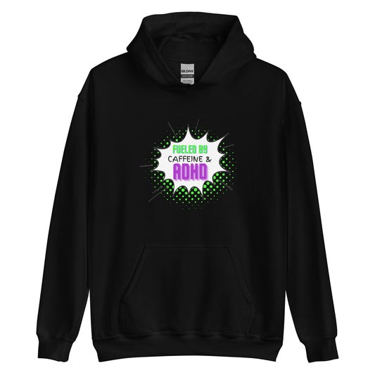 Caffeine ADHD Black Unisex Hoodie 