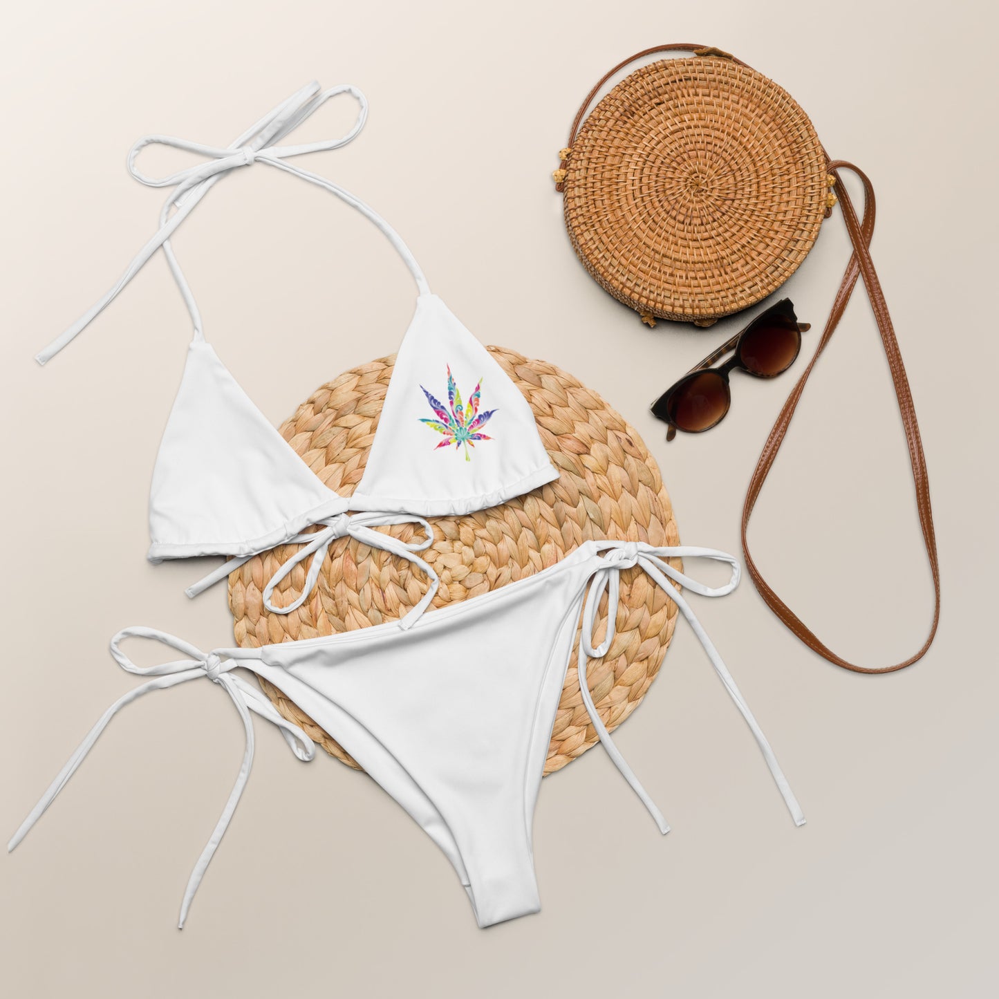 Canna- Leaf recycled string bikini