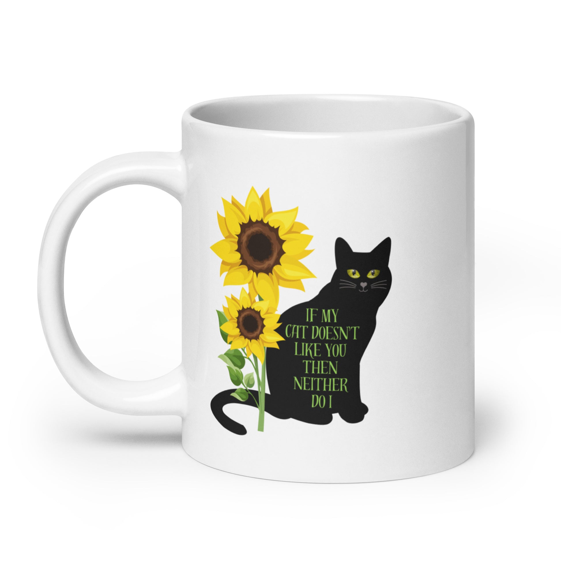 Cat design White glossy mug