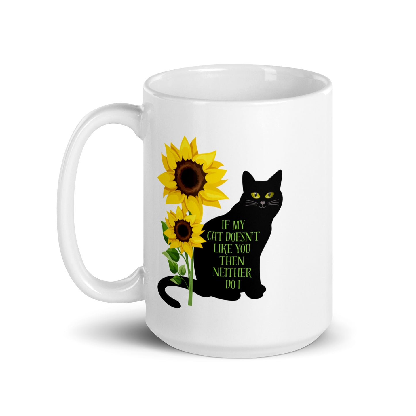 Cat design White glossy mug