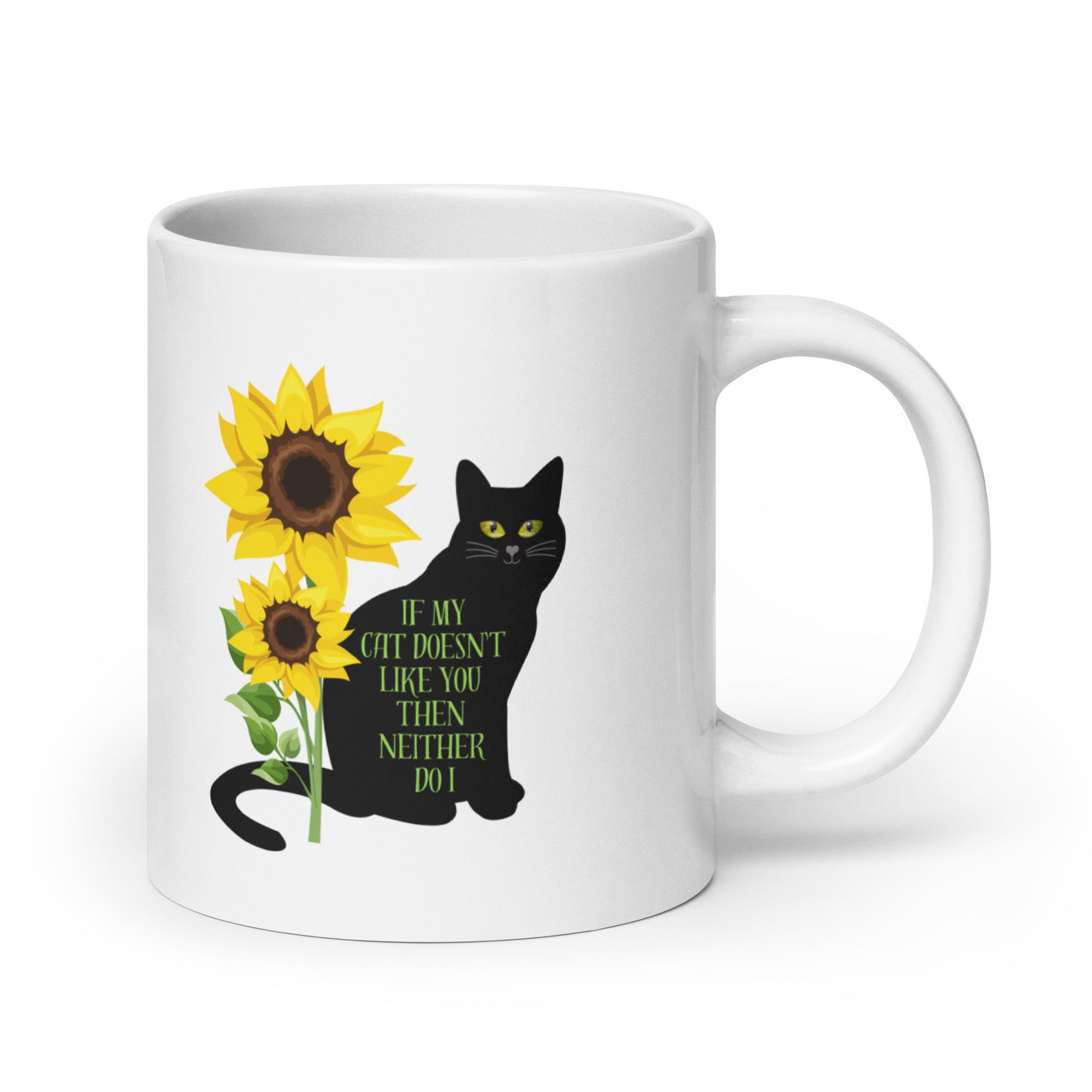 Cat design White glossy mug