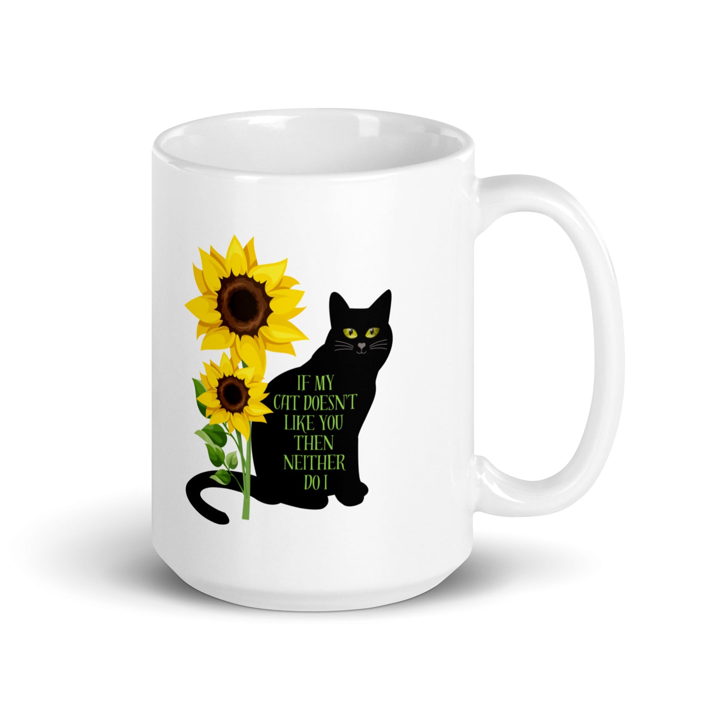 Cat design White glossy mug