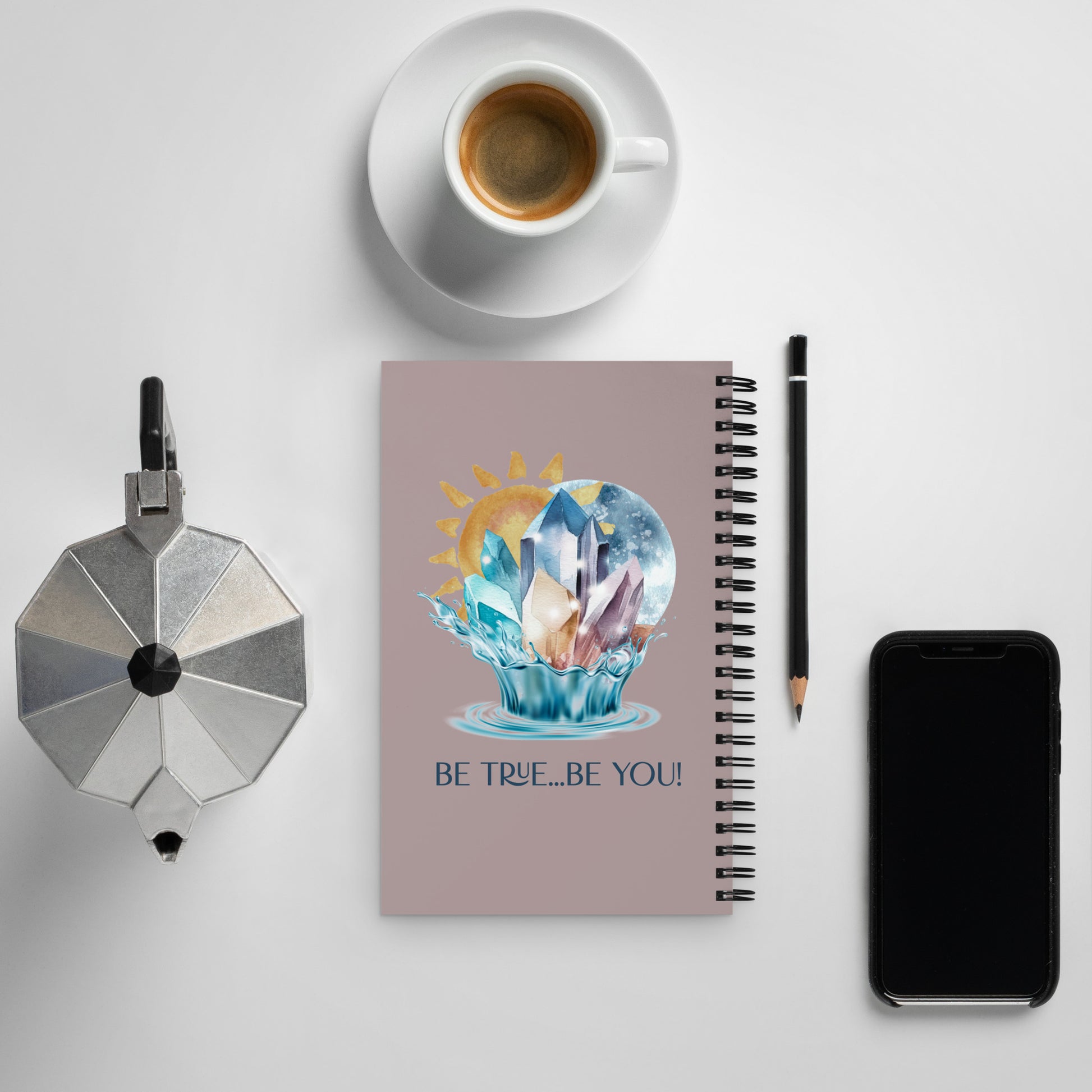 Celestial Harmony Sticker Spiral notebook