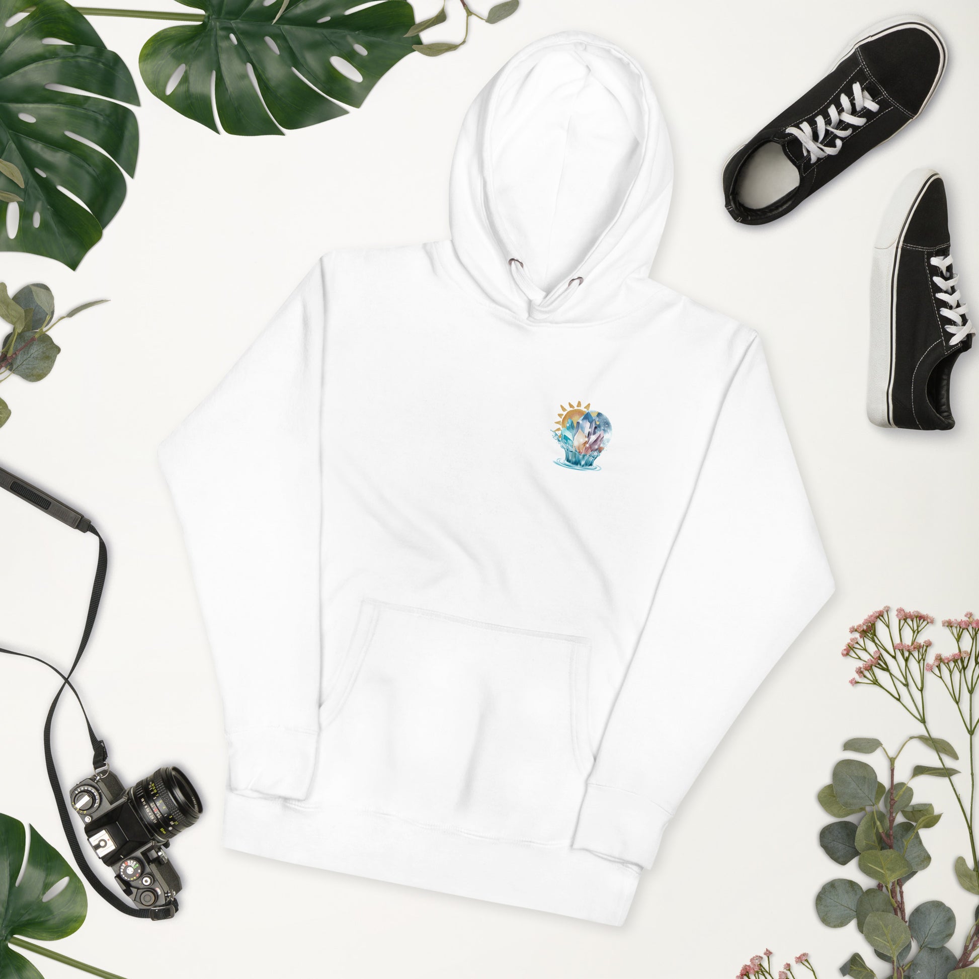 Celestial Harmony White Unisex Hoodie