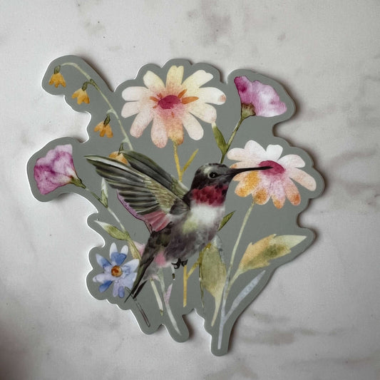 Wildflower Whispers Hummingbird Sticker