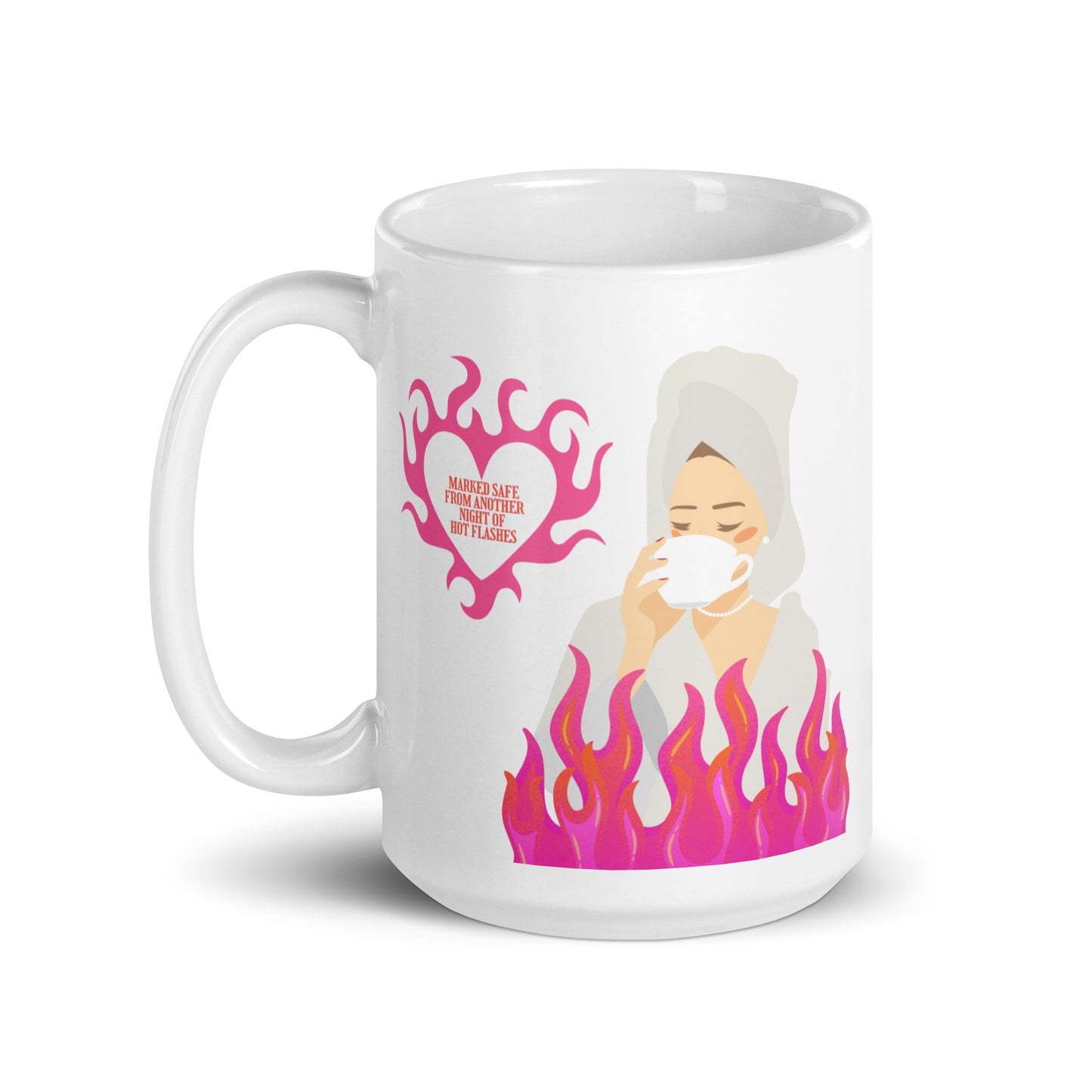 Hot Flash Survivors White glossy mug