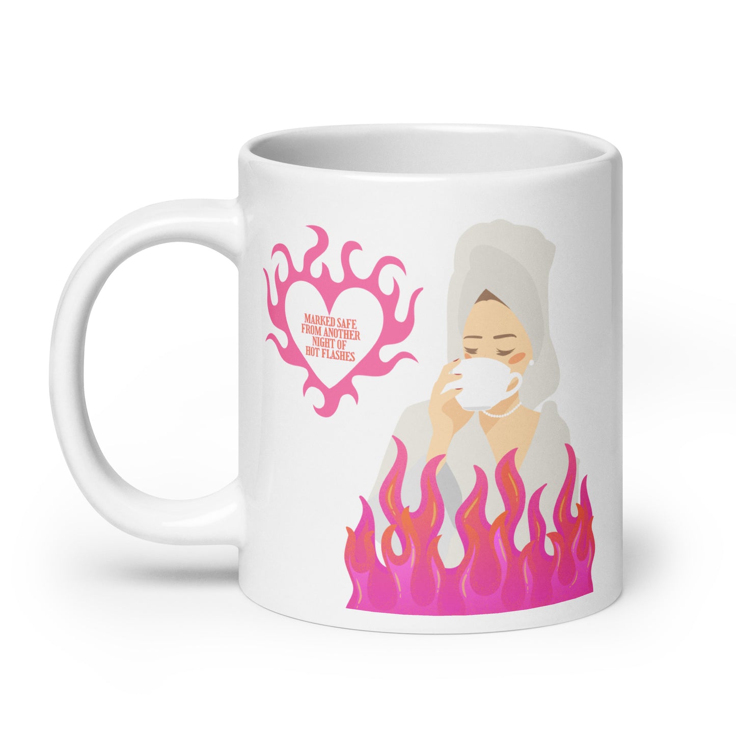 Hot Flash Survivors White glossy mug