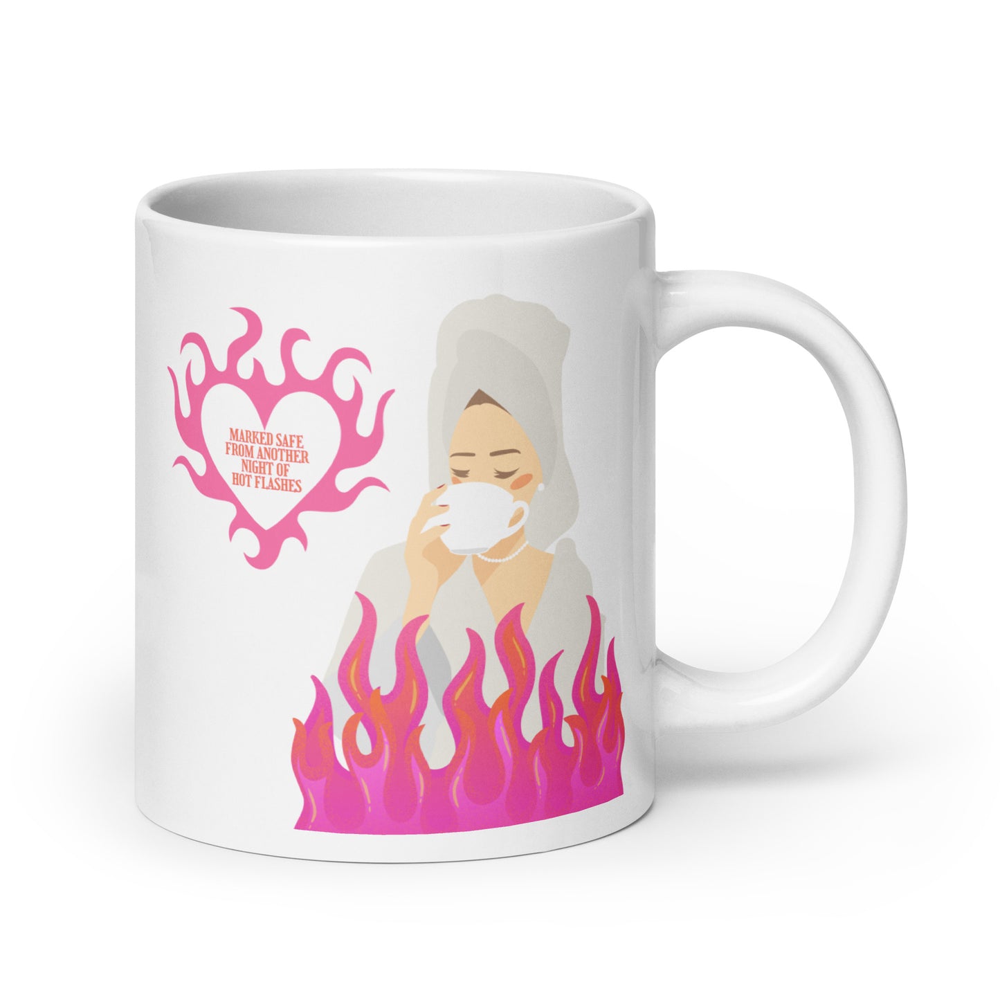 Hot Flash Survivors White glossy mug