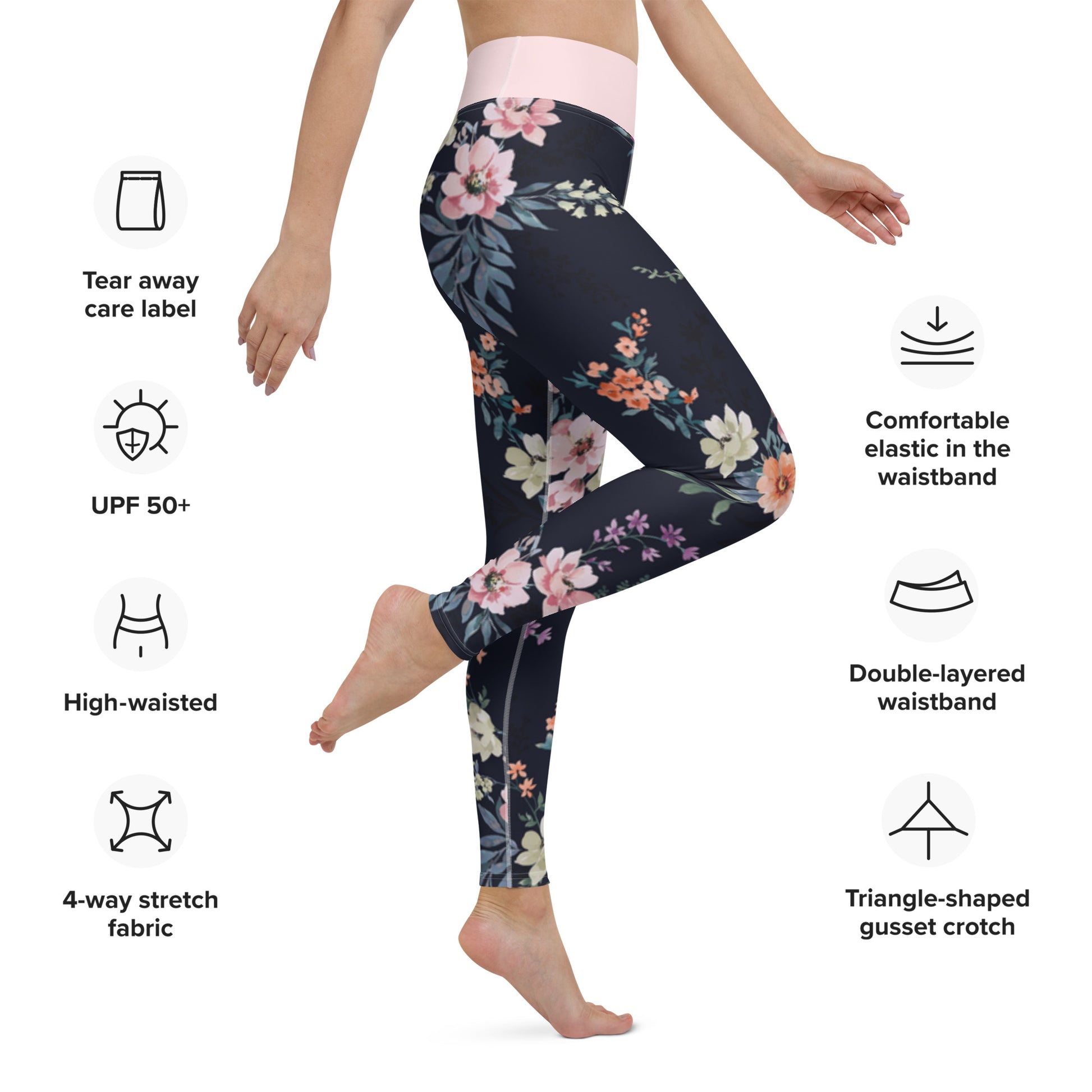 Spring Vibes Floral Yoga Leggings