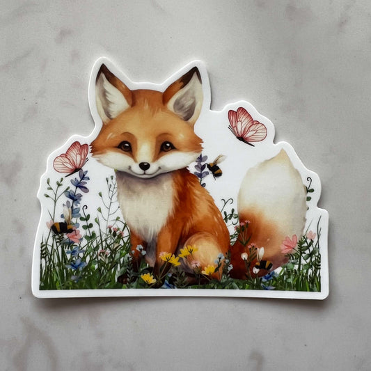 Wildflower Fox Sticker stickershop