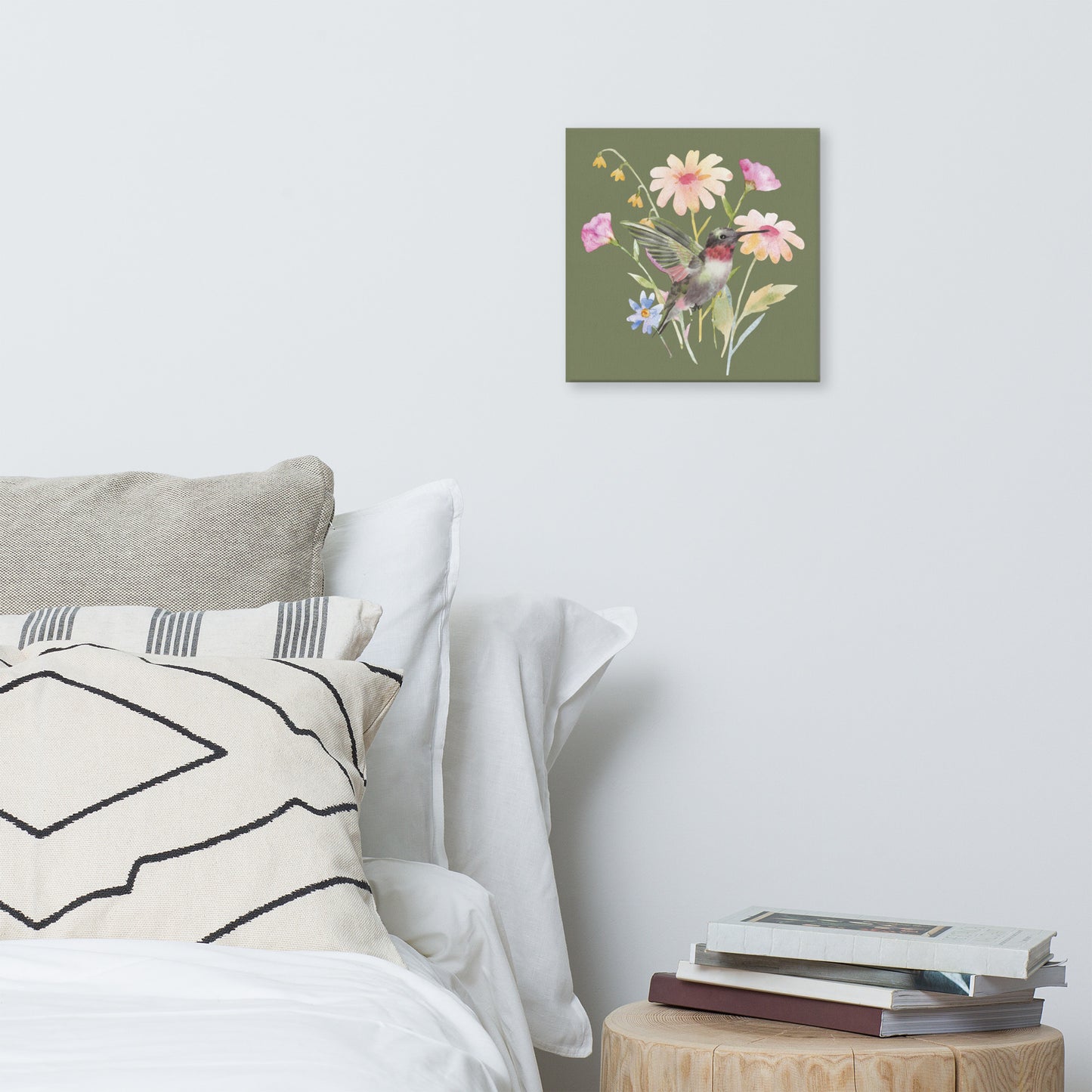 Wildflower Whispers with hummingbird Canvas