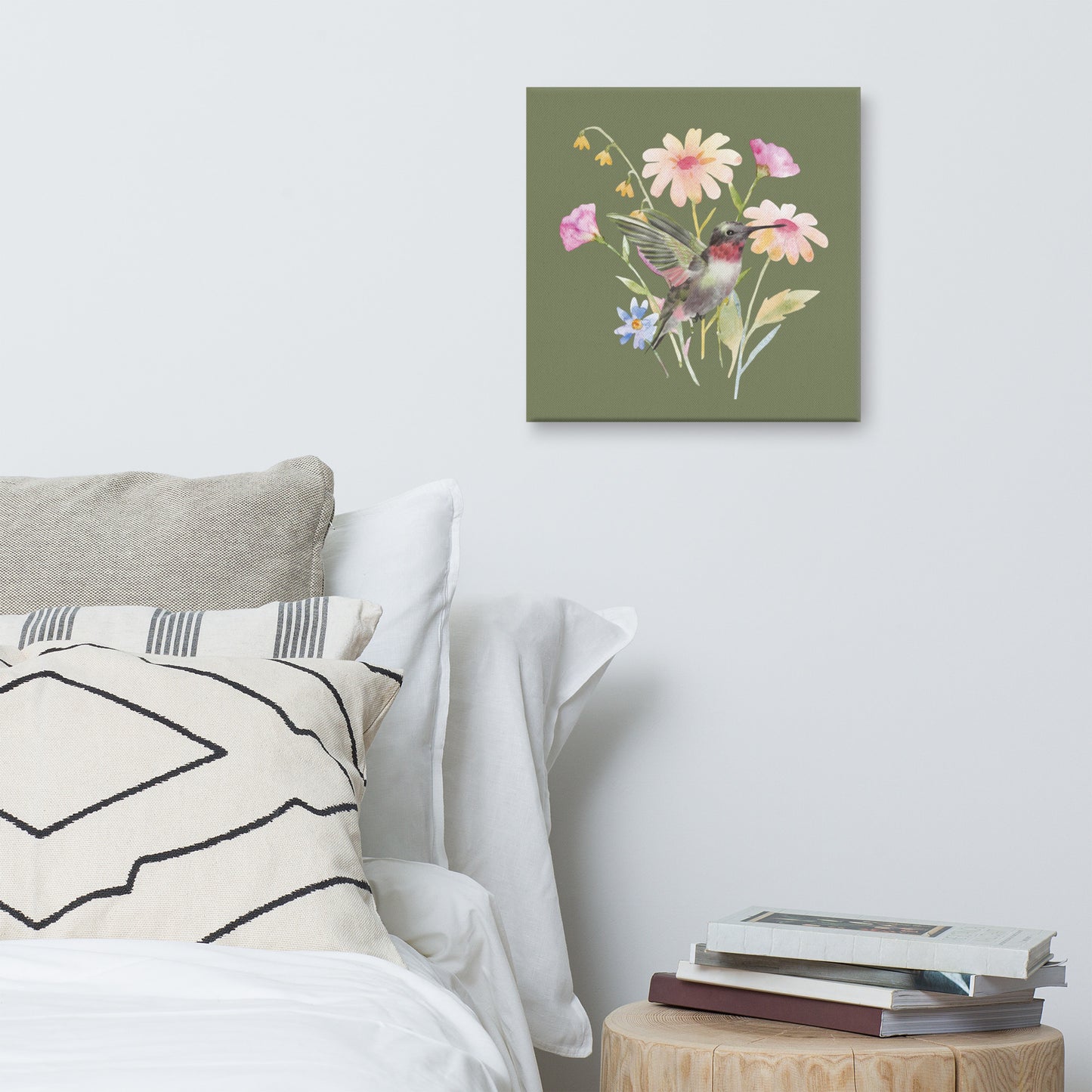 Wildflower Whispers with hummingbird Canvas 