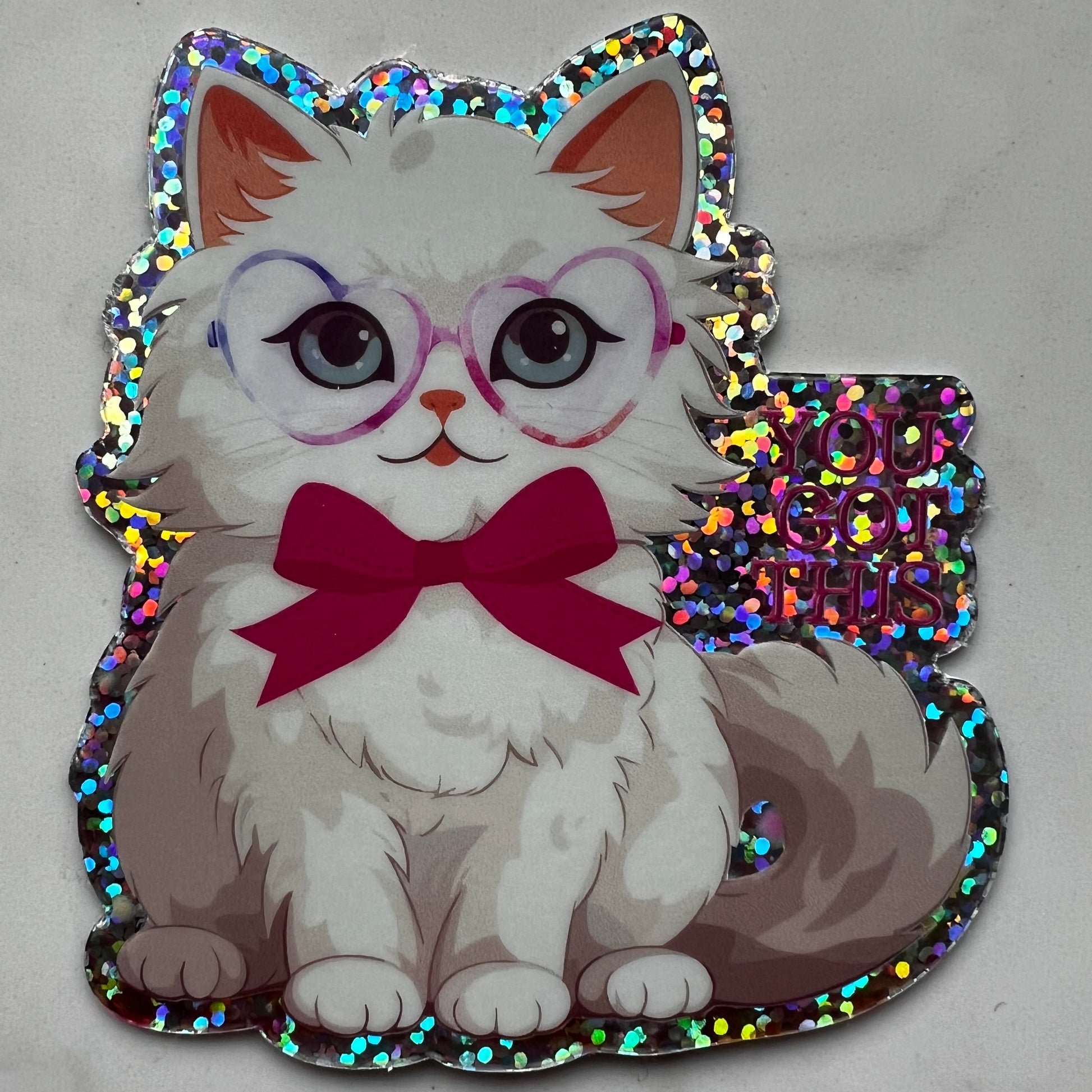 You Got This Kitty Glitter designed Sticker