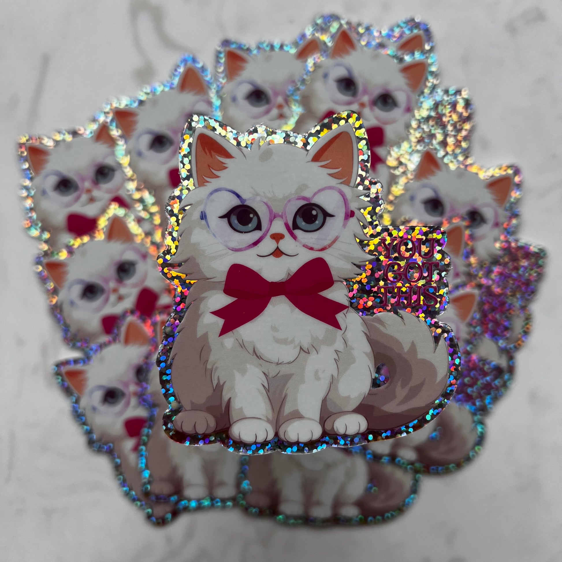 You Got This Kitty Glitter designed Sticker