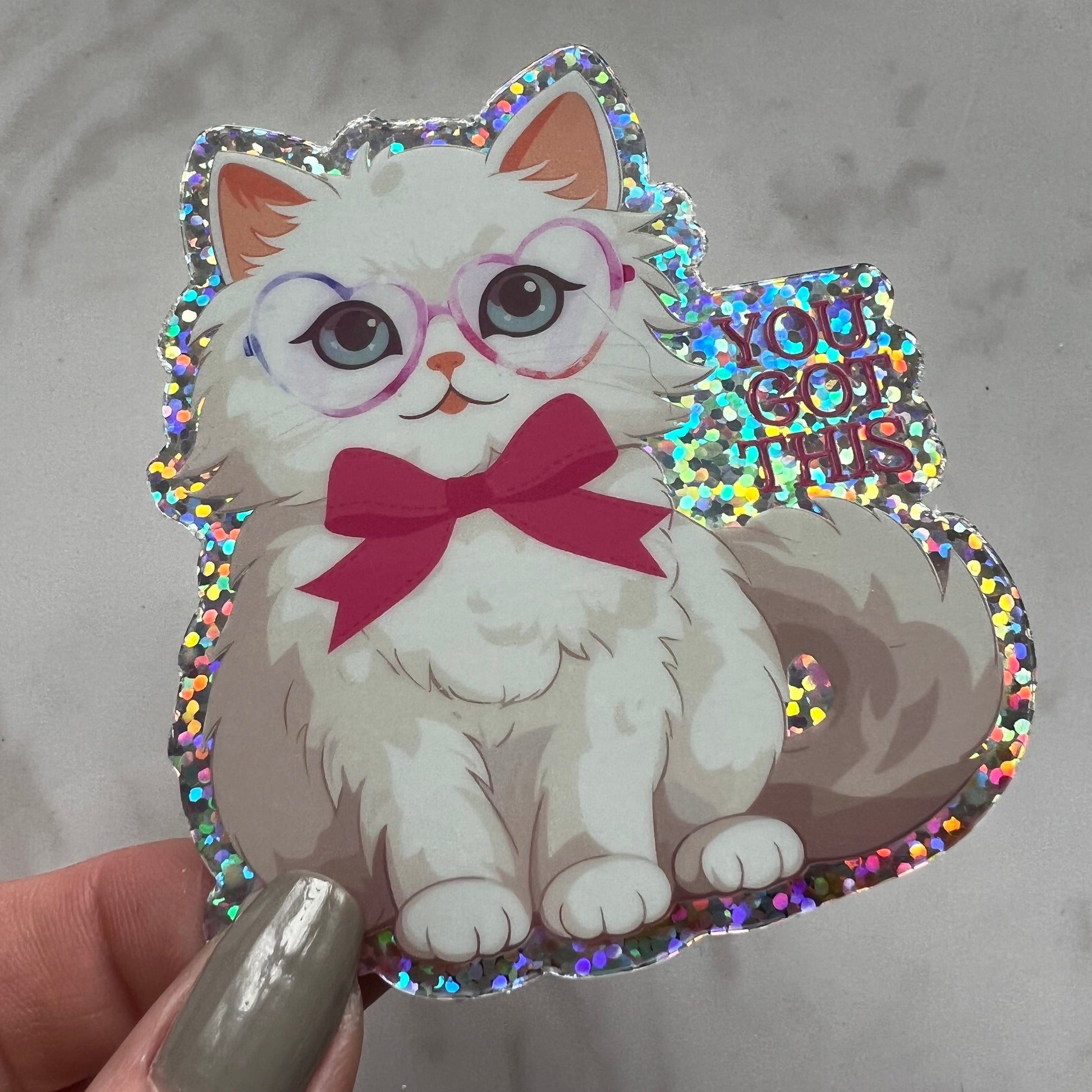 You Got This Kitty Glitter designed Sticker