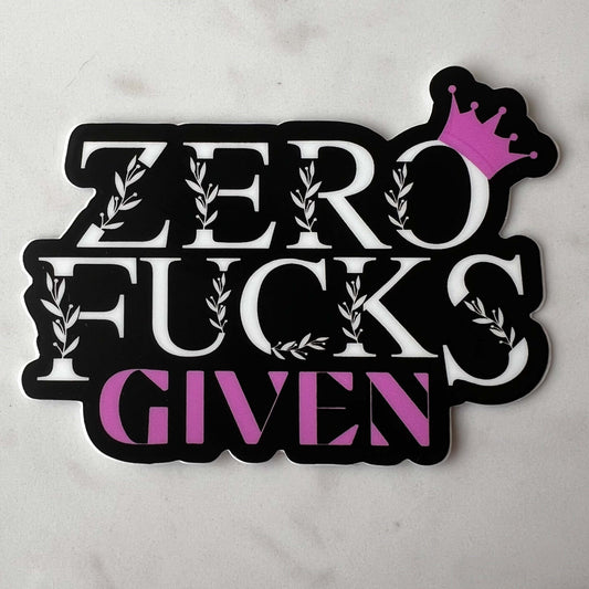 Zero F’s Given Designed Sticker for stickershop