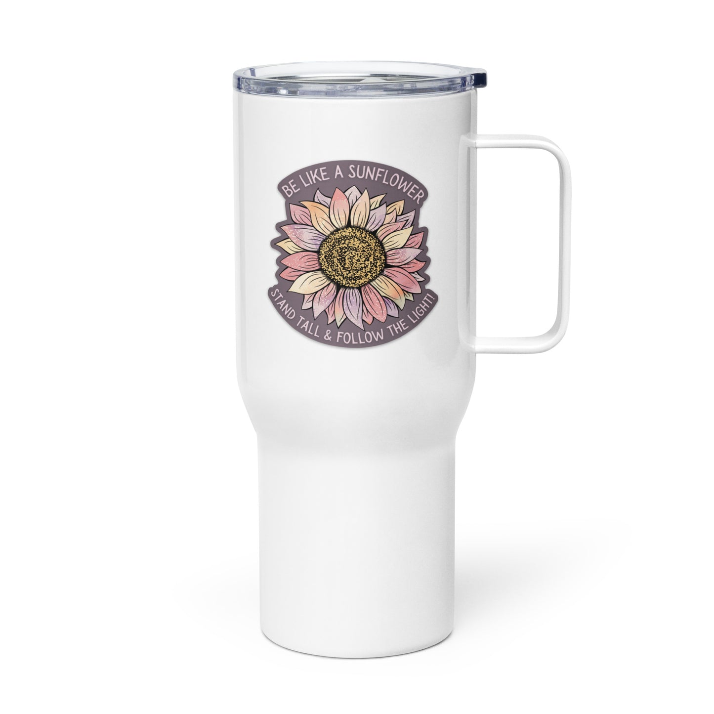 Travel mug sip sunflower sticker sticker shop sturdy