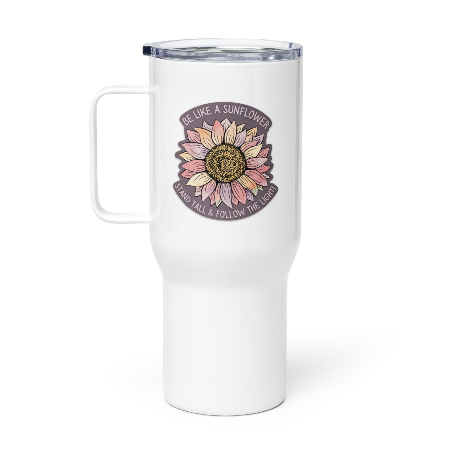 Travel mug sip sunflower sticker sticker shop sturdy