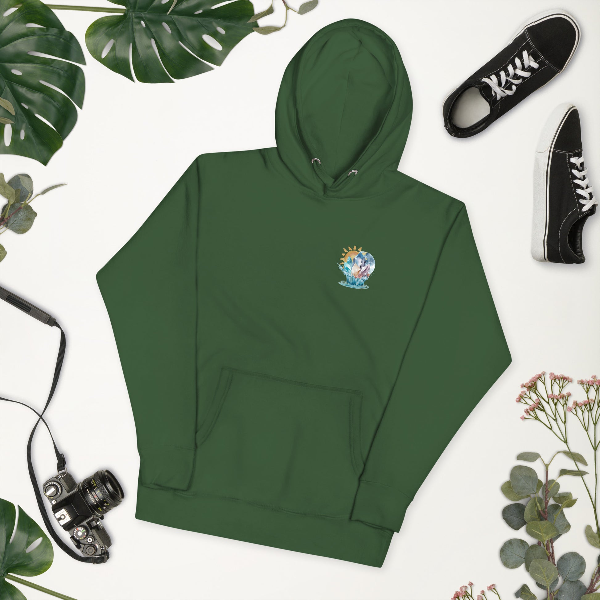 Celestial Harmony Forest green Unisex Hoodie