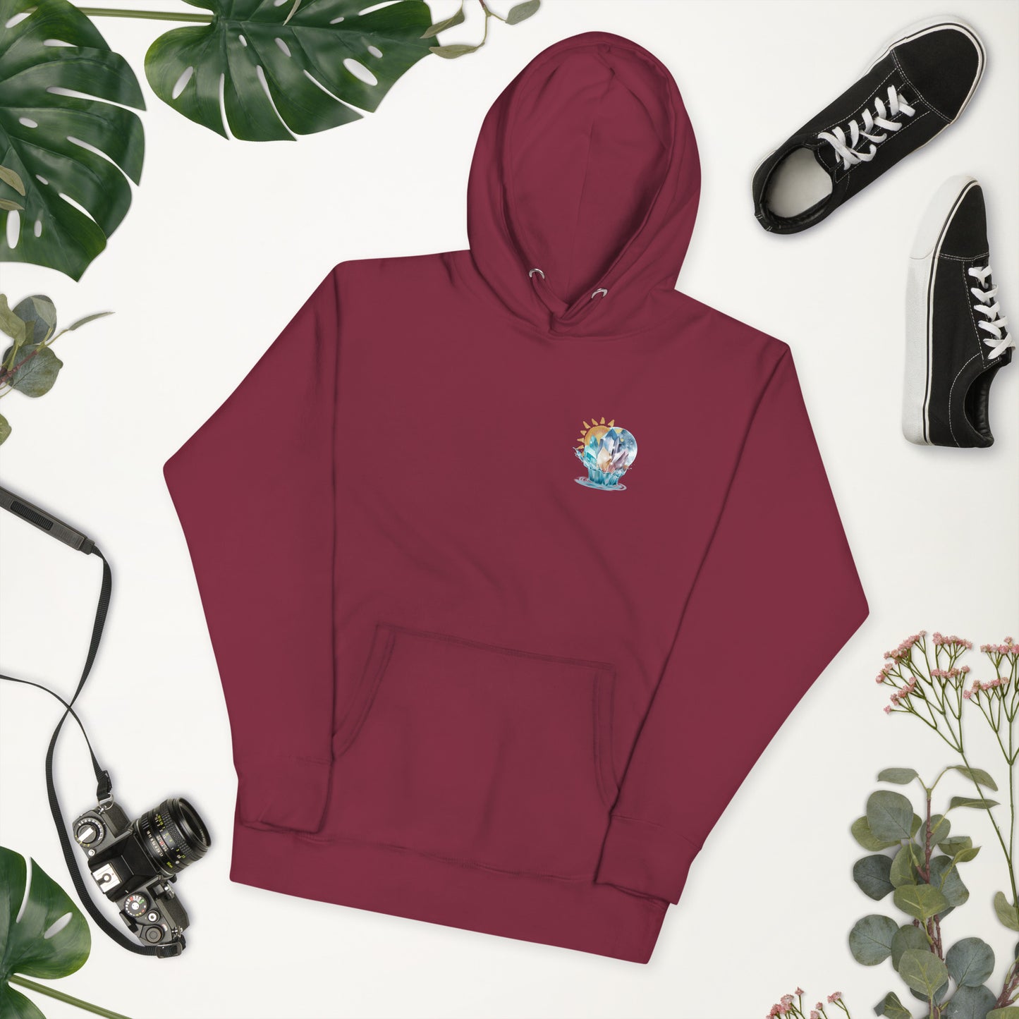 Celestial Harmony maroon Unisex Hoodie