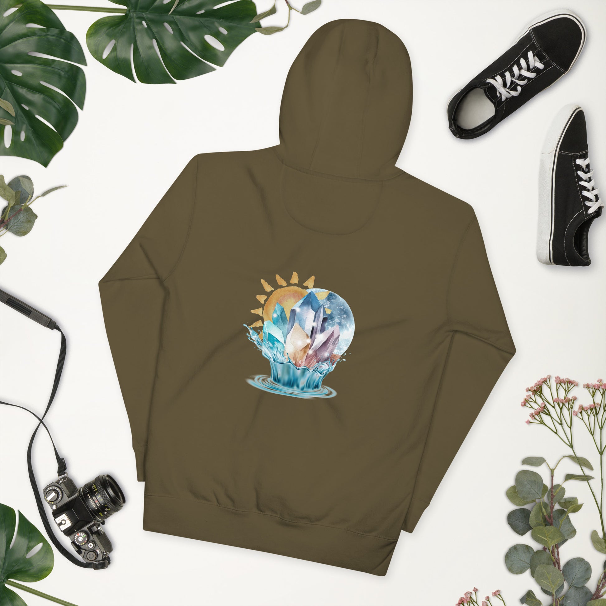 Celestial Harmony Military Green Unisex Hoodie