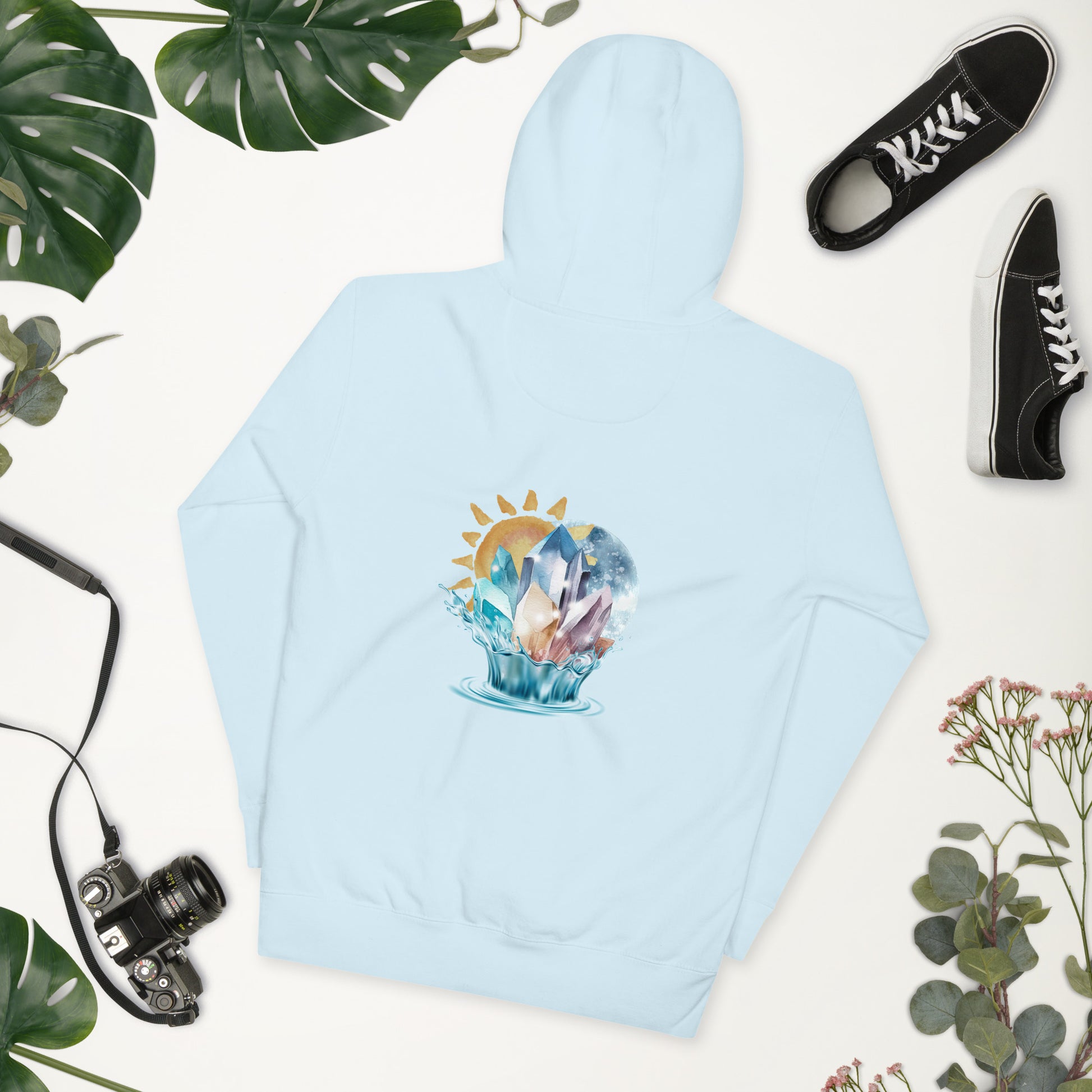 Celestial Harmony Sky Blue Unisex Hoodie