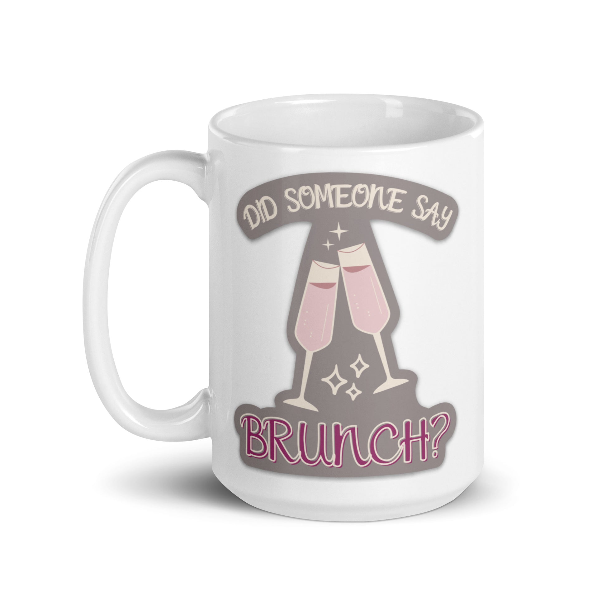 Brunch Sticker White glossy mug