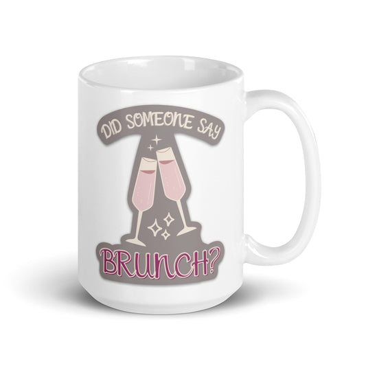 Brunch Sticker White glossy mug