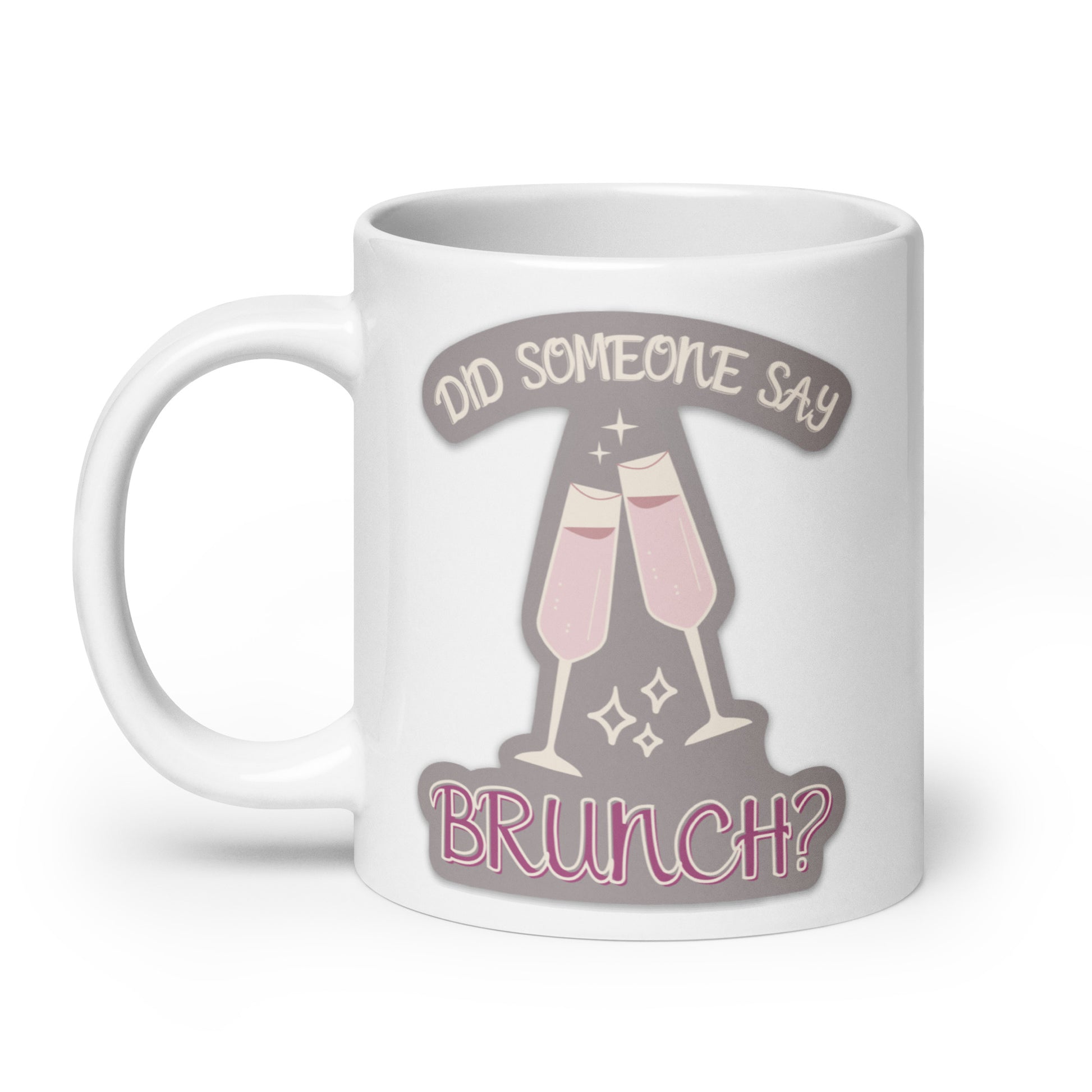 Brunch Sticker White glossy mug