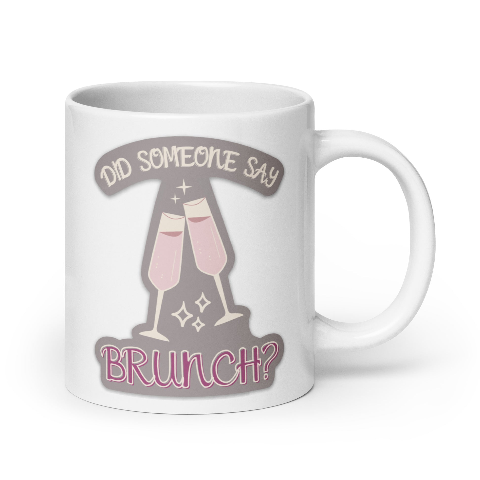 Brunch Sticker White glossy mug