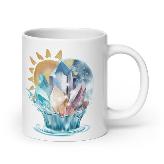 Celestial Harmony sticker White glossy mug