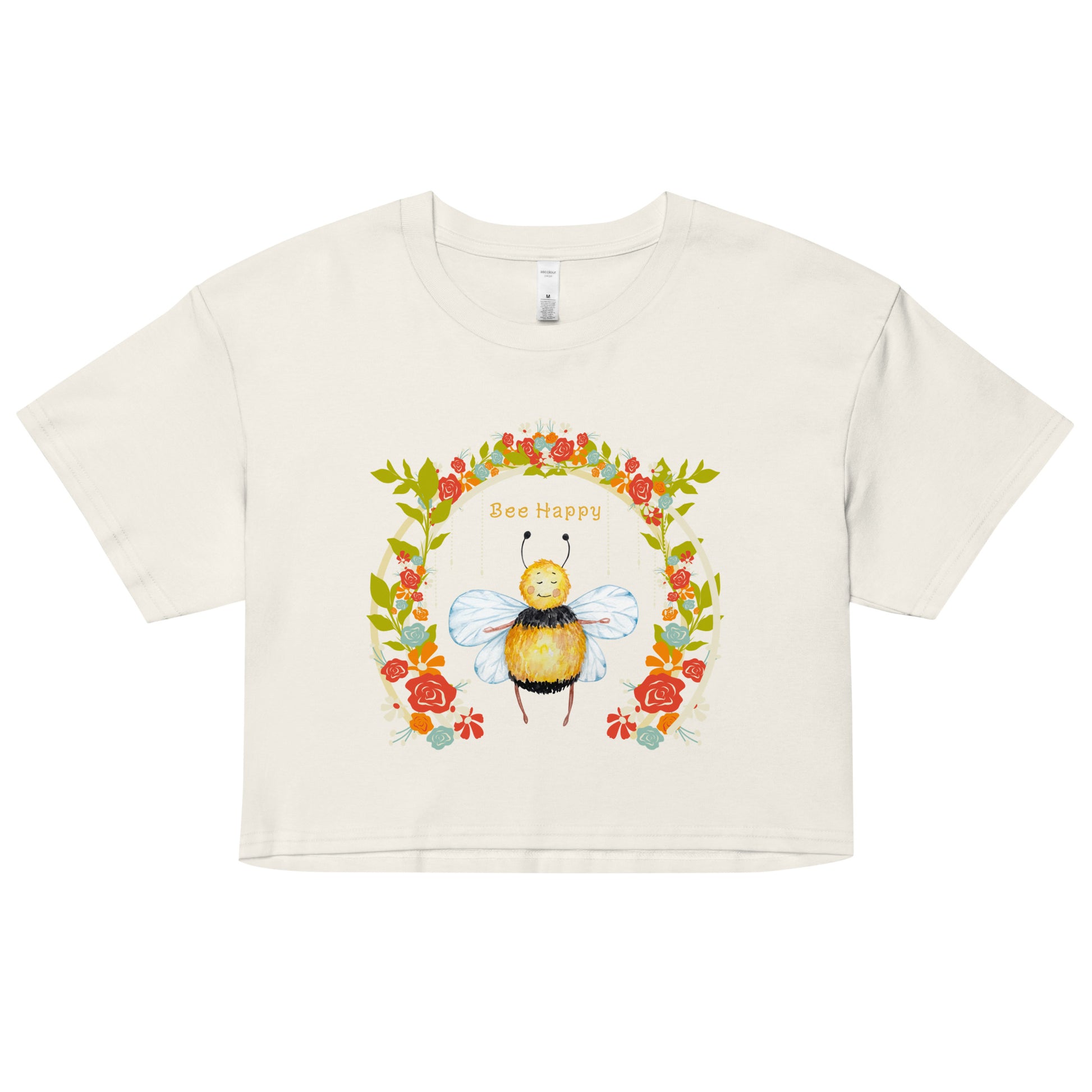 Bee Happy Women’s ecru crop top