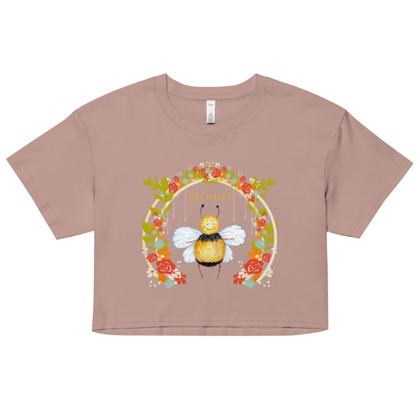 Bee Happy Women’s hazy pink crop top