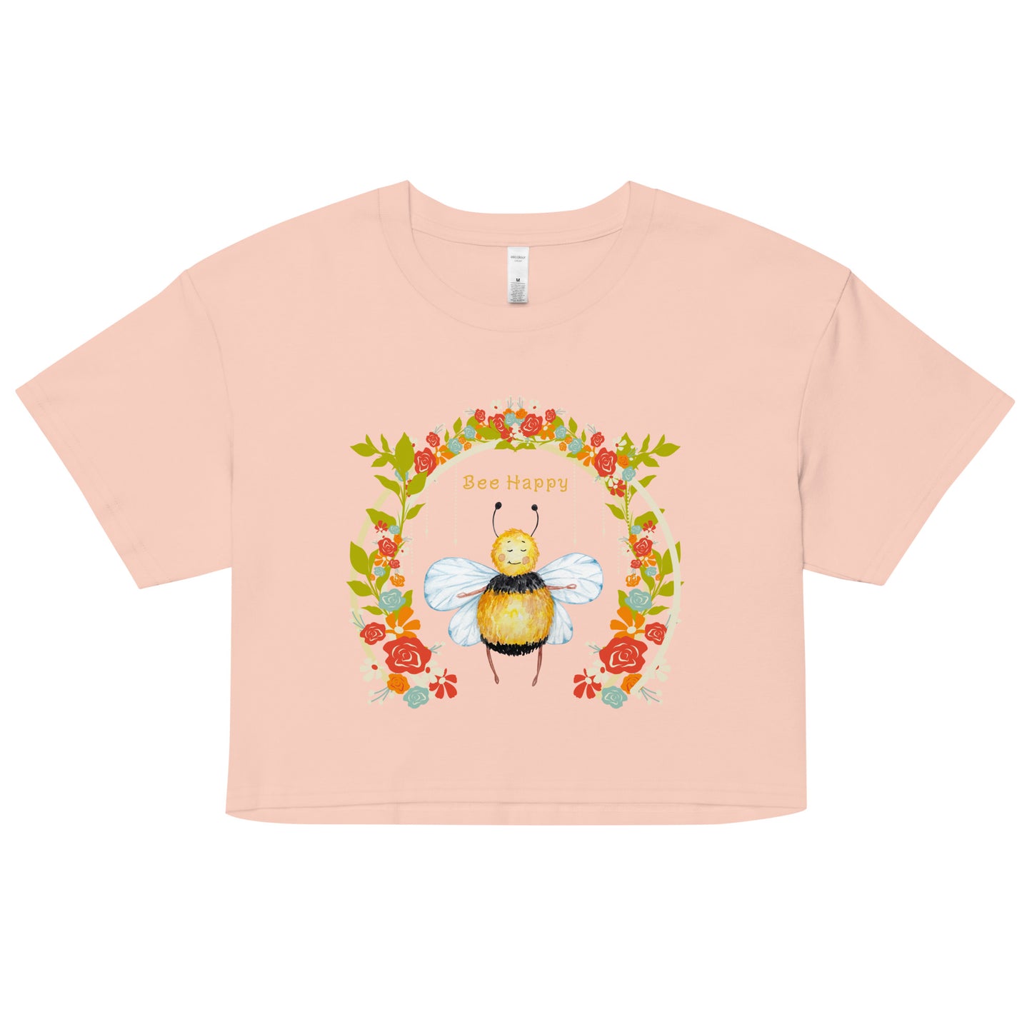 Bee Happy Women’s pale pink crop top