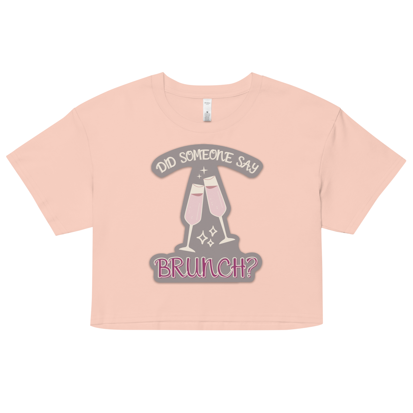 Brunch Designed Pale Pink Women’s crop top