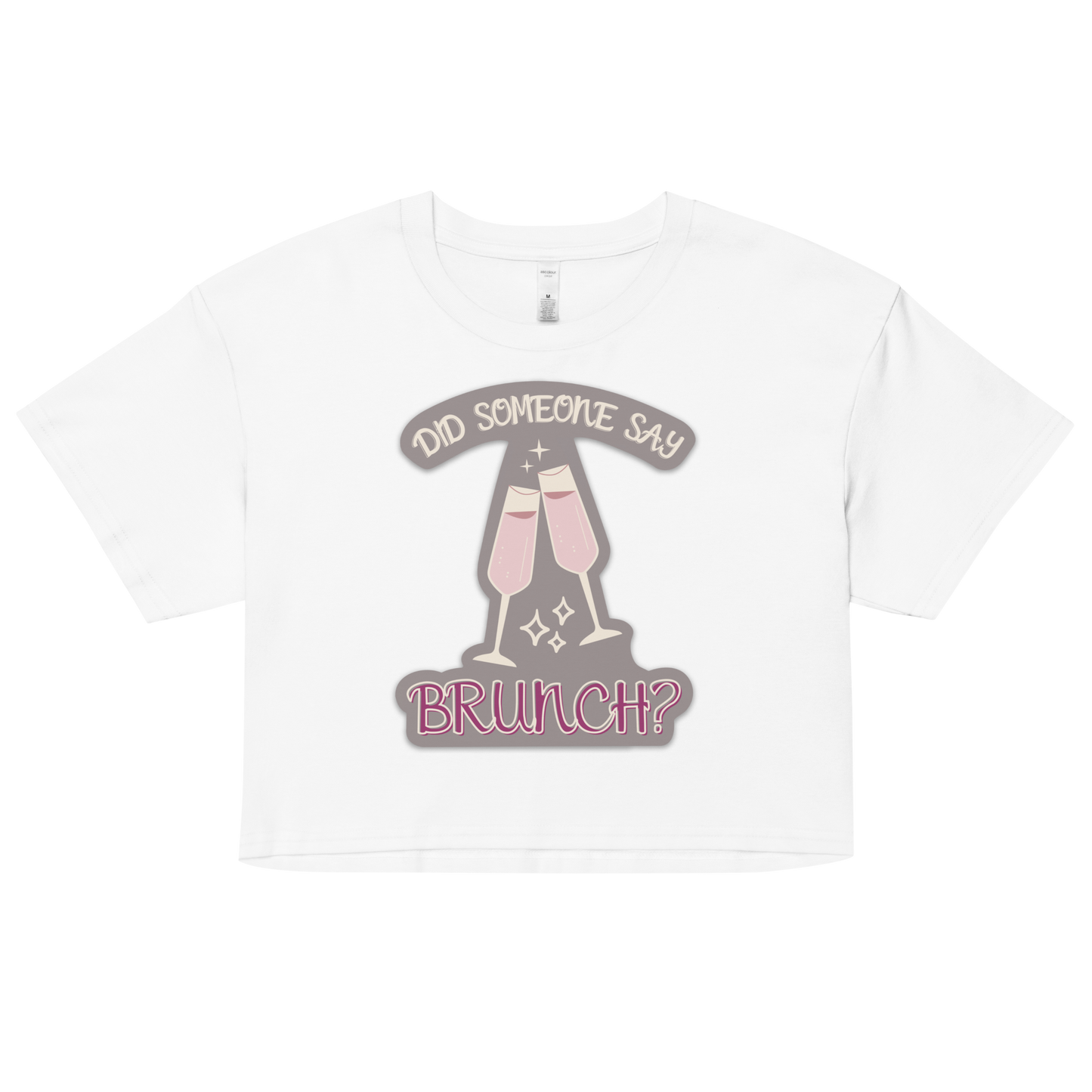 Brunch Designed White Women’s crop top