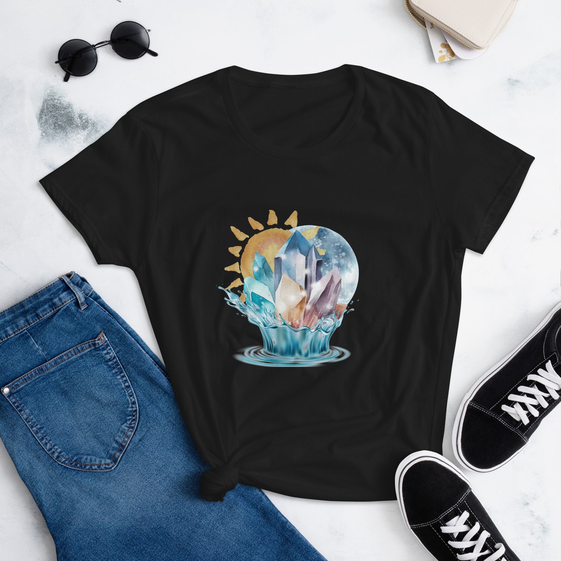 Celestial Harmony dark black Women's short sleeve t-shirt