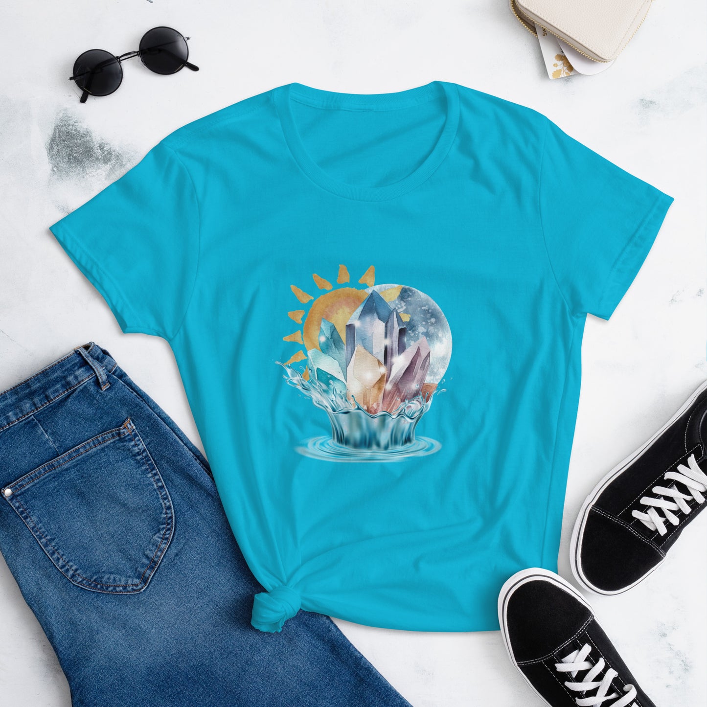 Celestial Harmony caribbean blue Women's short sleeve t-shirt