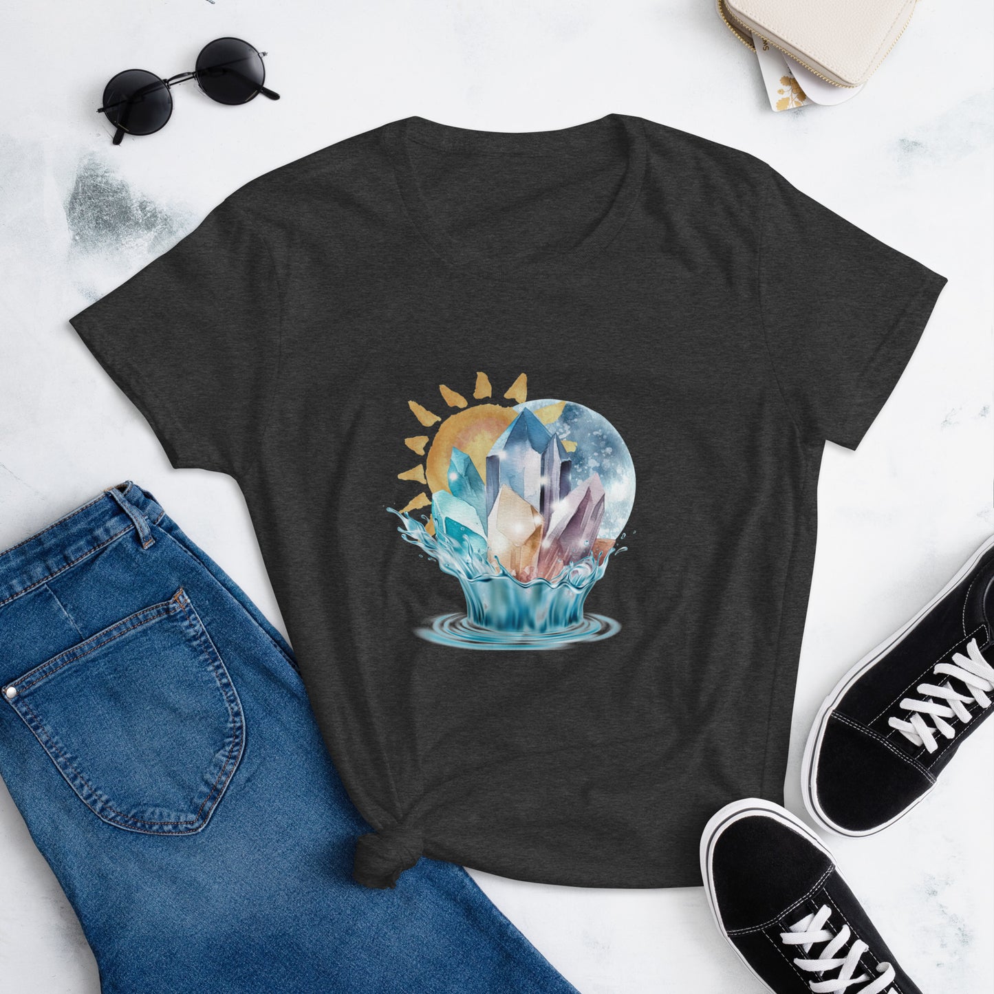 Celestial Harmony dark grey Women's short sleeve t-shirt 