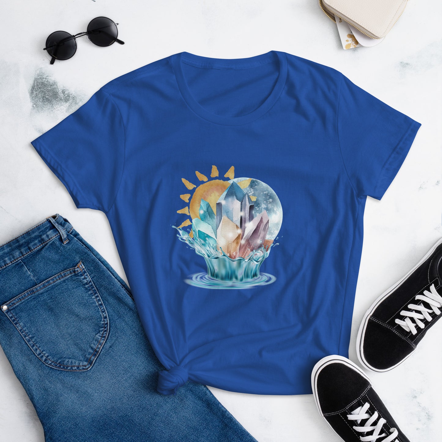 Celestial Harmony dark royal blue Women's short sleeve t-shirt