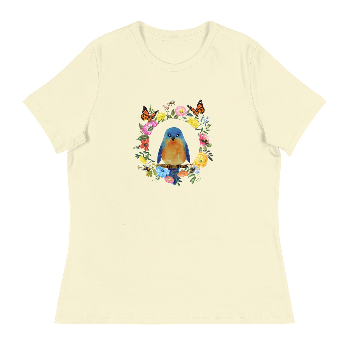 Bluebird Floral Women's Citron Relaxed T-Shirt