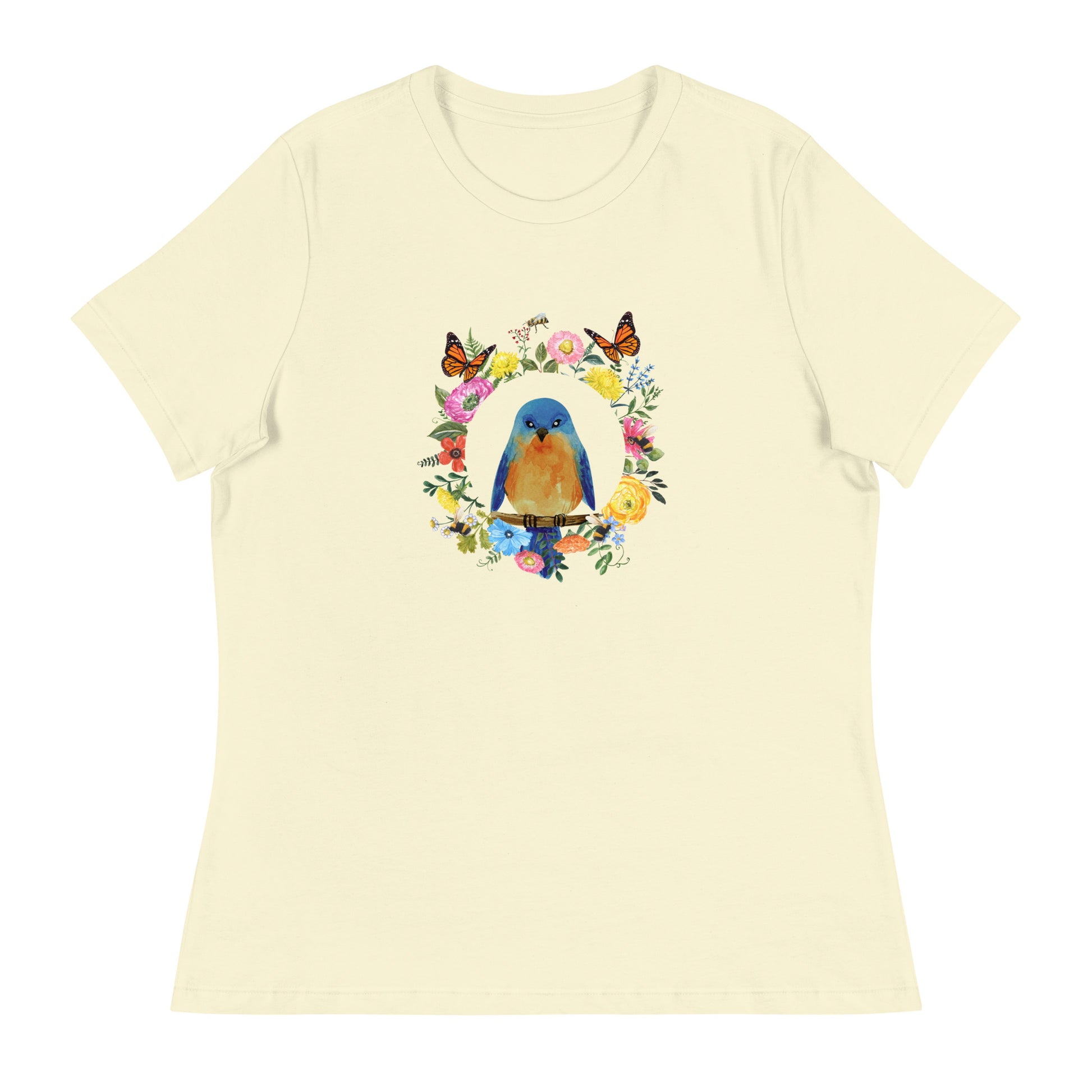 Bluebird Floral Women's Citron Relaxed T-Shirt